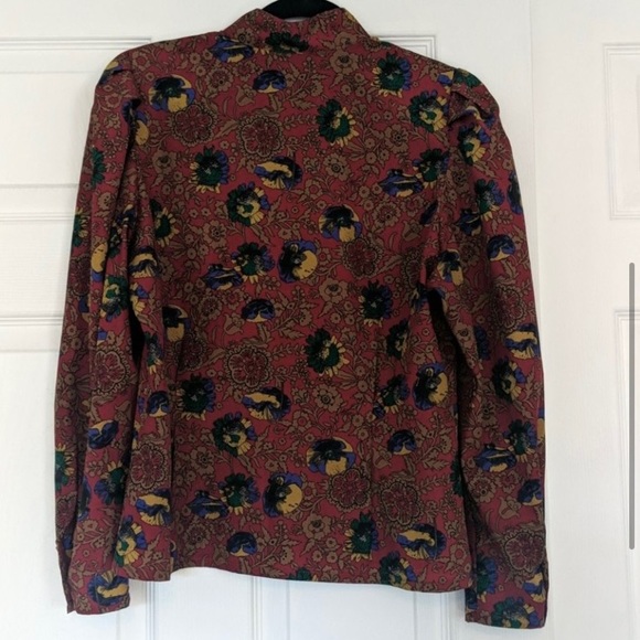Vintage Puff Sleeve Moody Floral Blouse - Picture 2 of 6